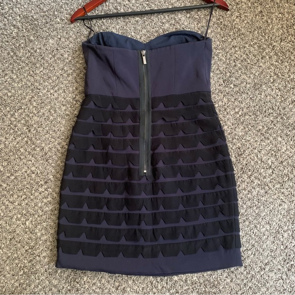 Tibi Navy & Black Strapless Mini Dress Size 4 - Picture 6 of 13